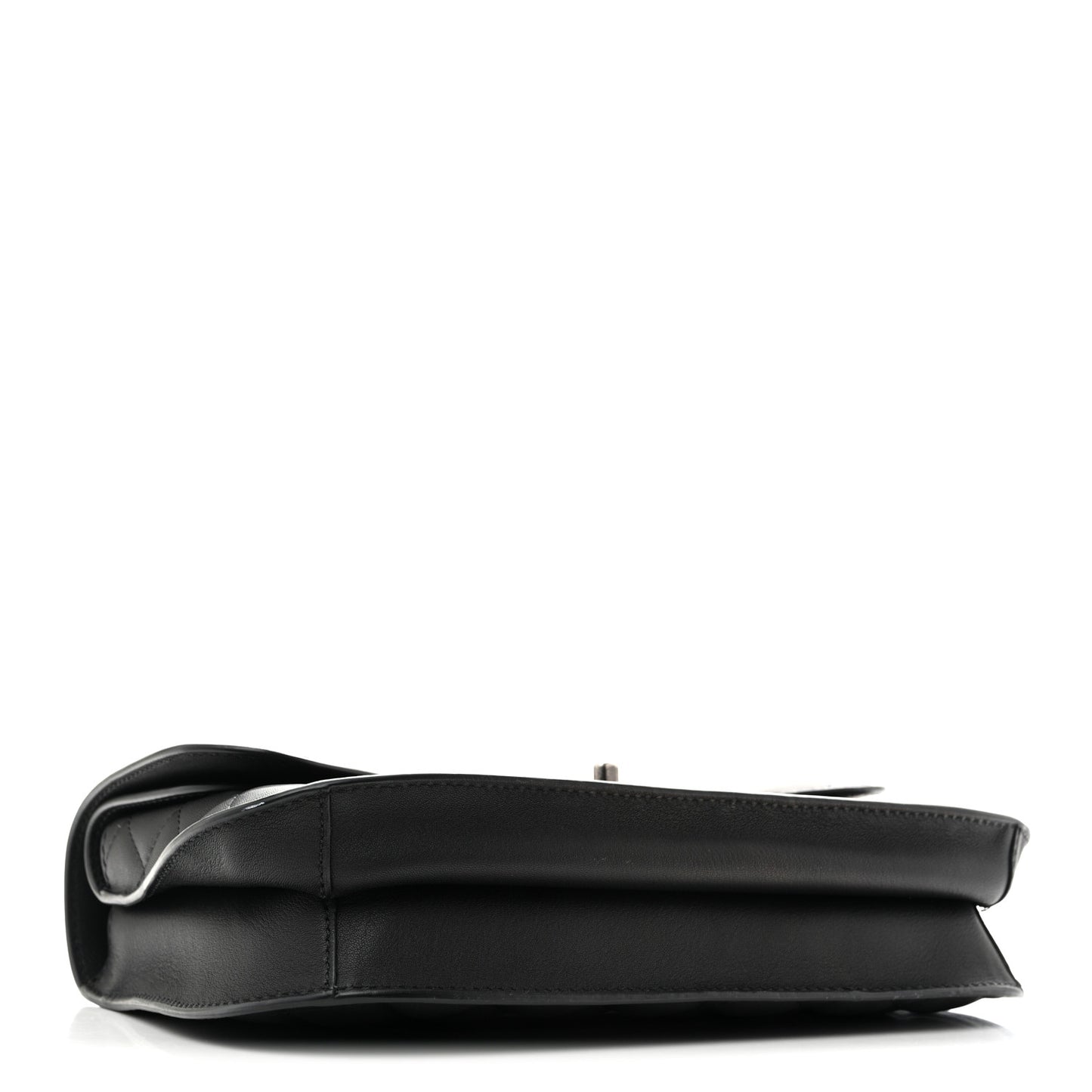 Metallic Goatskin Quilted Large Rock In Rome Flap Black