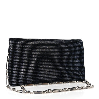 Jimmy Choo Velvet Glitter Galactica Titania Clutch Black Silver 2 of 9