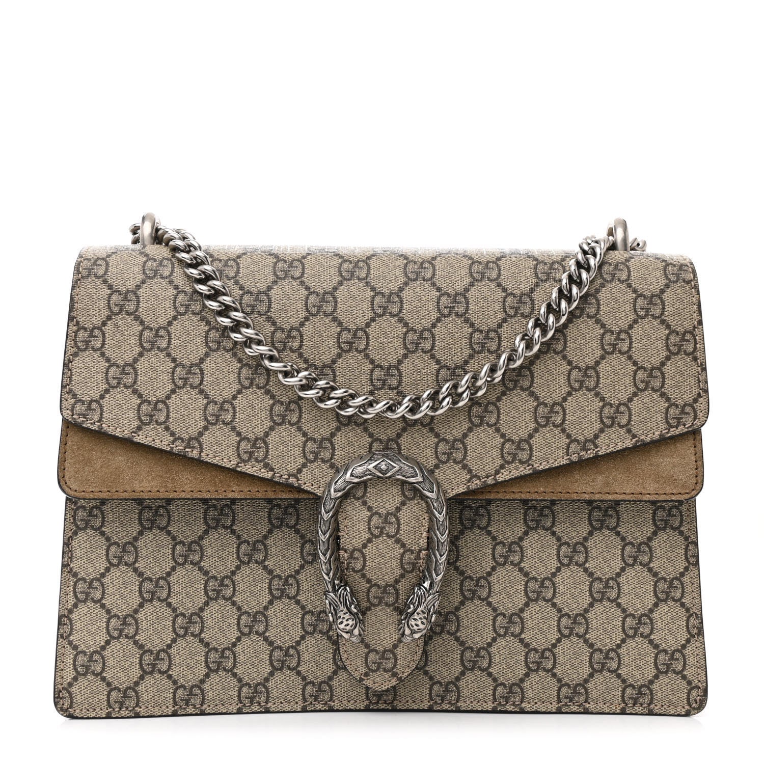 Gucci GG Supreme Monogram Medium Dionysus Shoulder Bag Taupe 1 of 11