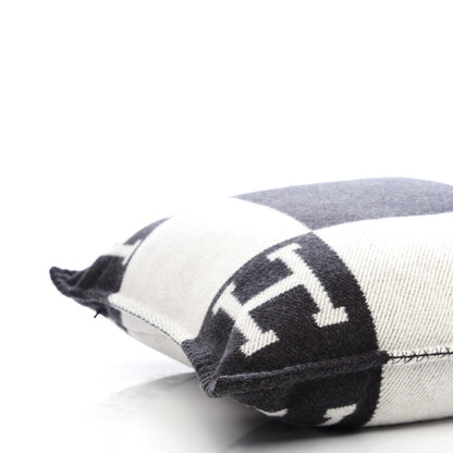 Hermes Wool Cashmere Avalon Pillow PM Ecru Gris Fonce 5 of 8