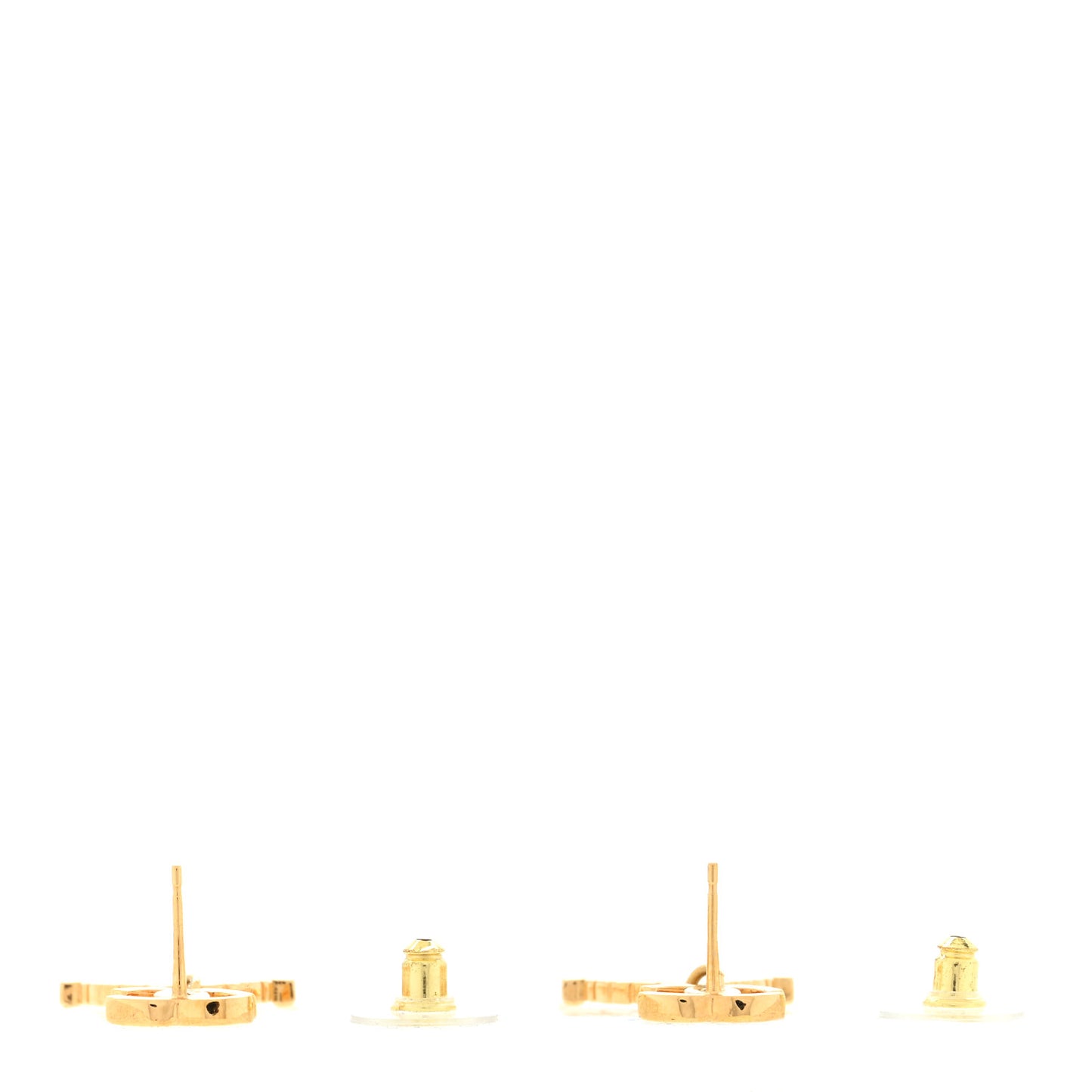 Metal CC Rue Cambon Drop Earrings Gold
