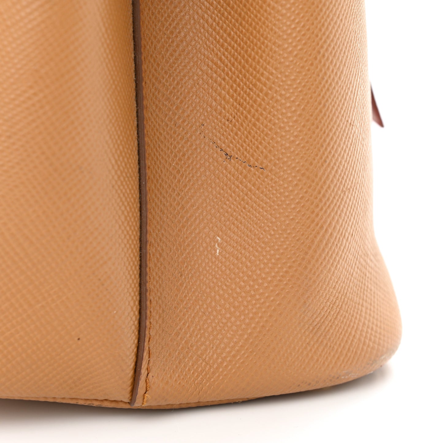 Saffiano Cuir Small Double Bag Caramel Fuoco