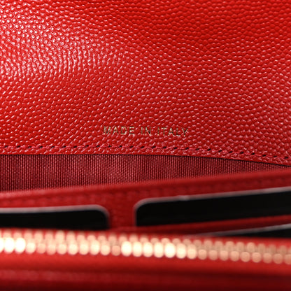 Chanel Caviar Quilted Large Golden Class Gusset Flap Wallet Red 7 of 9