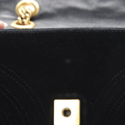 Gucci Velvet Matelasse Mini GG Marmont Shoulder Bag Black 14 of 20