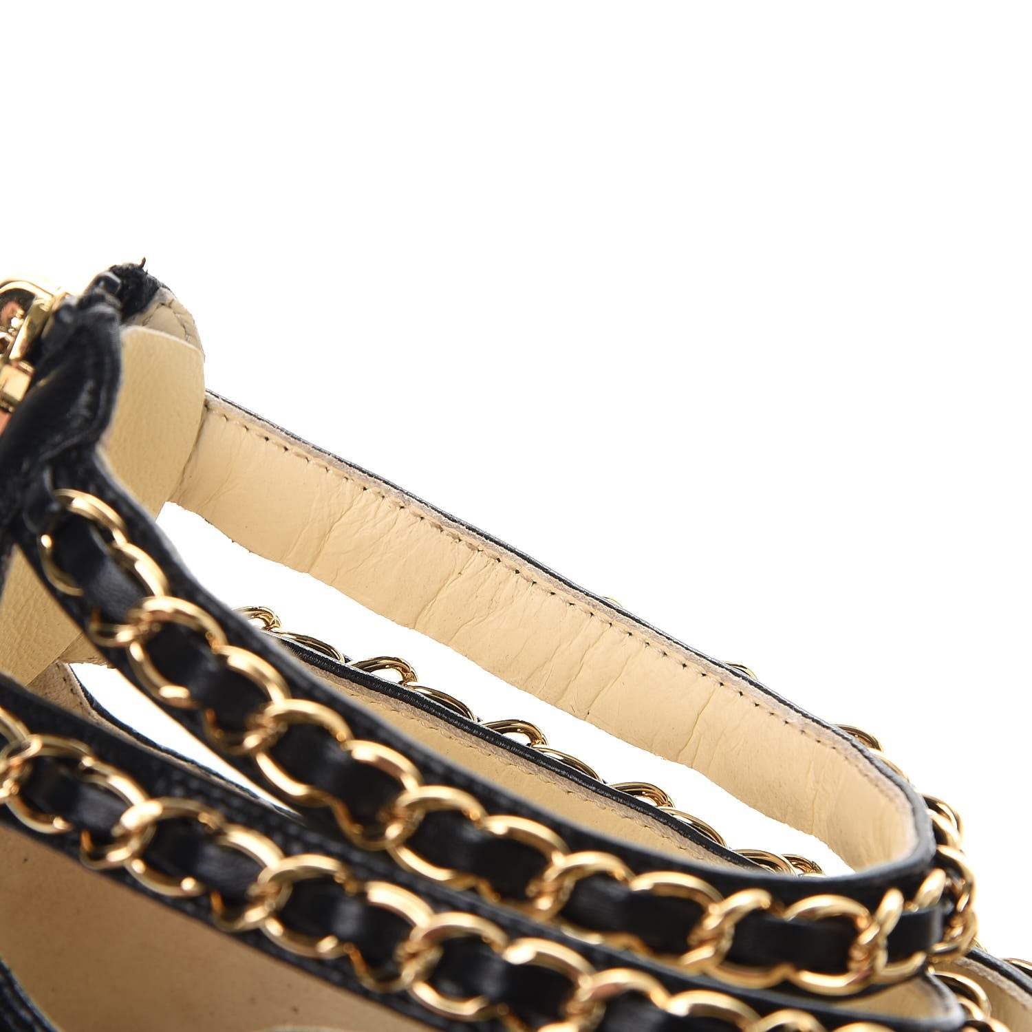 Chanel Lambskin CC Chain Sandals 35 Black 17 of 19