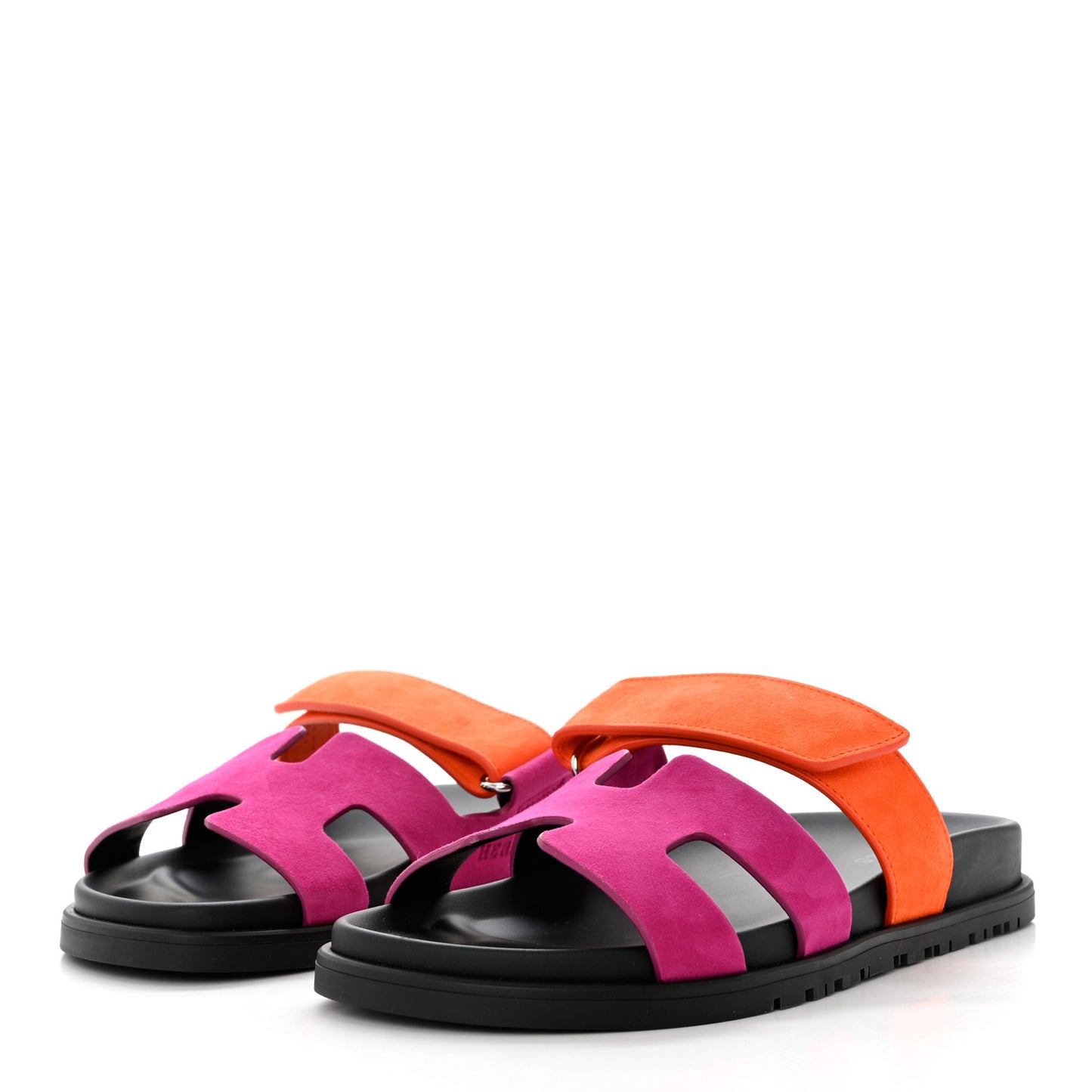 Suede Goatskin Womens Chypre Sandals 36.5 Rose Chapas Orange Synthetique