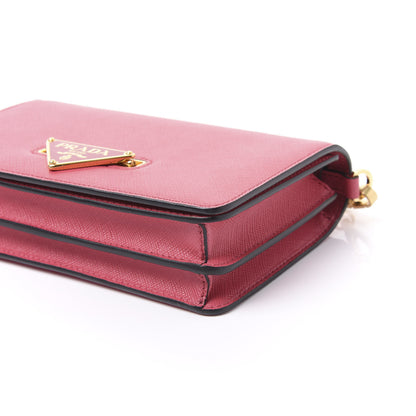 Prada Saffiano Chain Crossbody Bag Peonia 7 of 8