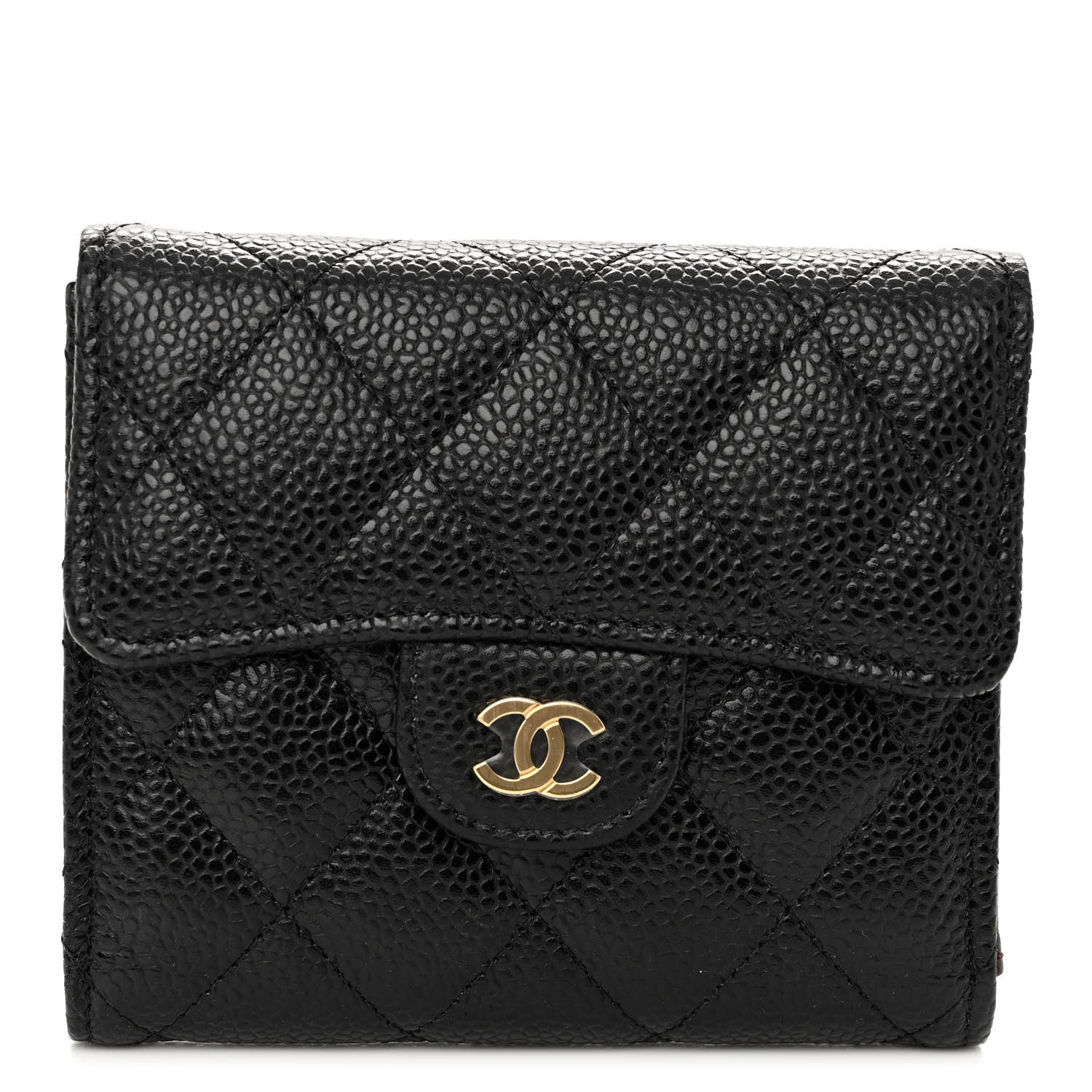 Chanel Caviar Quilted Compact Flap Wallet Black 1 of 8