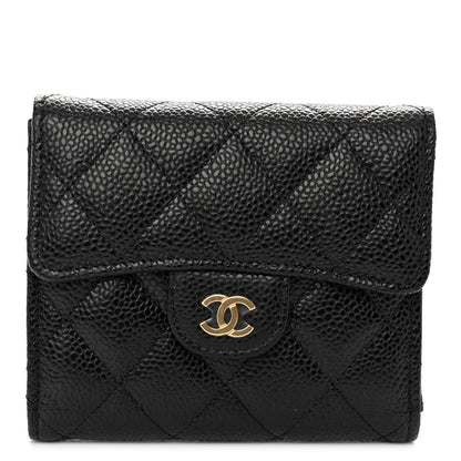 Chanel Caviar Quilted Compact Flap Wallet Black 1 of 8