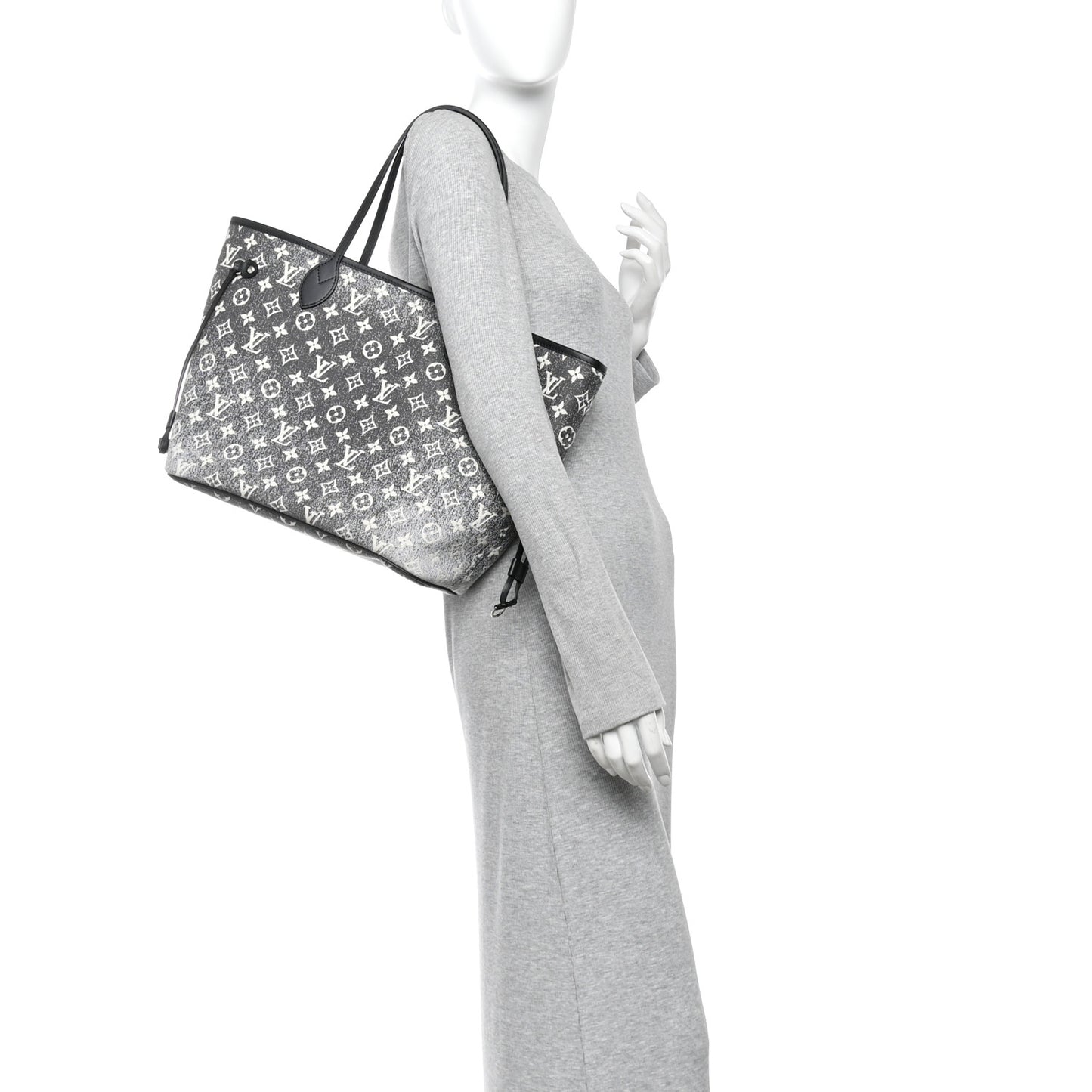 Denim Monogram Jacquard Neverfull MM Grey