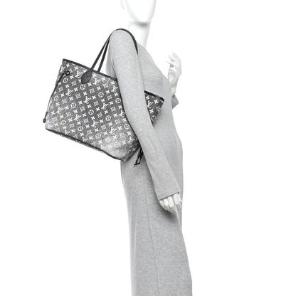 Louis Vuitton Denim Monogram Jacquard Neverfull MM Grey 2 of 10