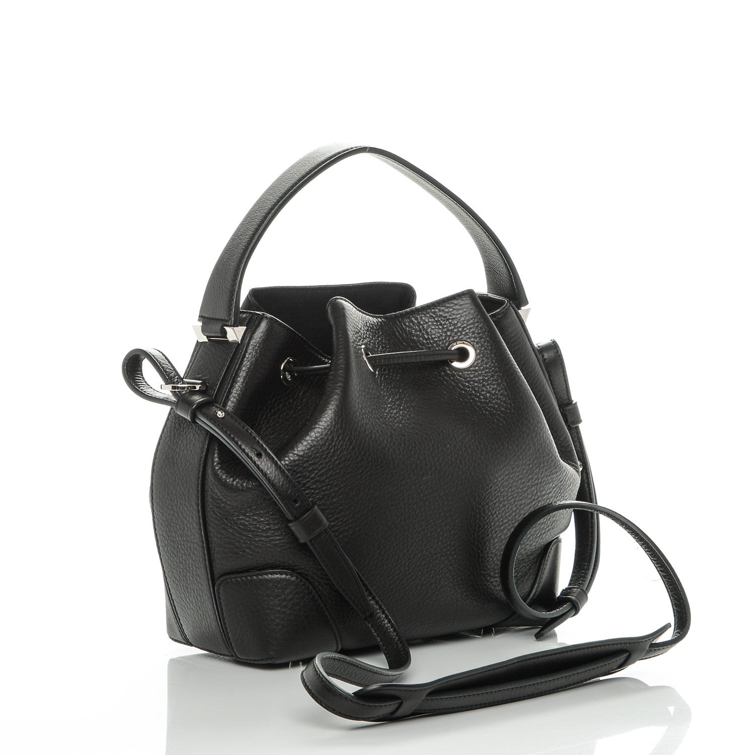 Givenchy Calfskin Small Lucrezia Drawstring Bucket Bag Black 3 of 7