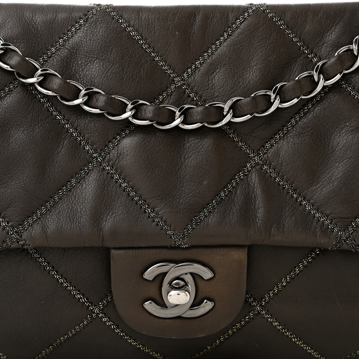 Chanel Calfskin Stitch Small Flap Dark Brown 8 of 12