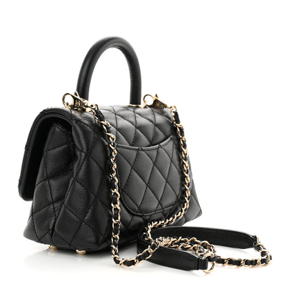 Chanel Caviar Quilted Extra Mini Coco Handle Flap Black 3 of 12