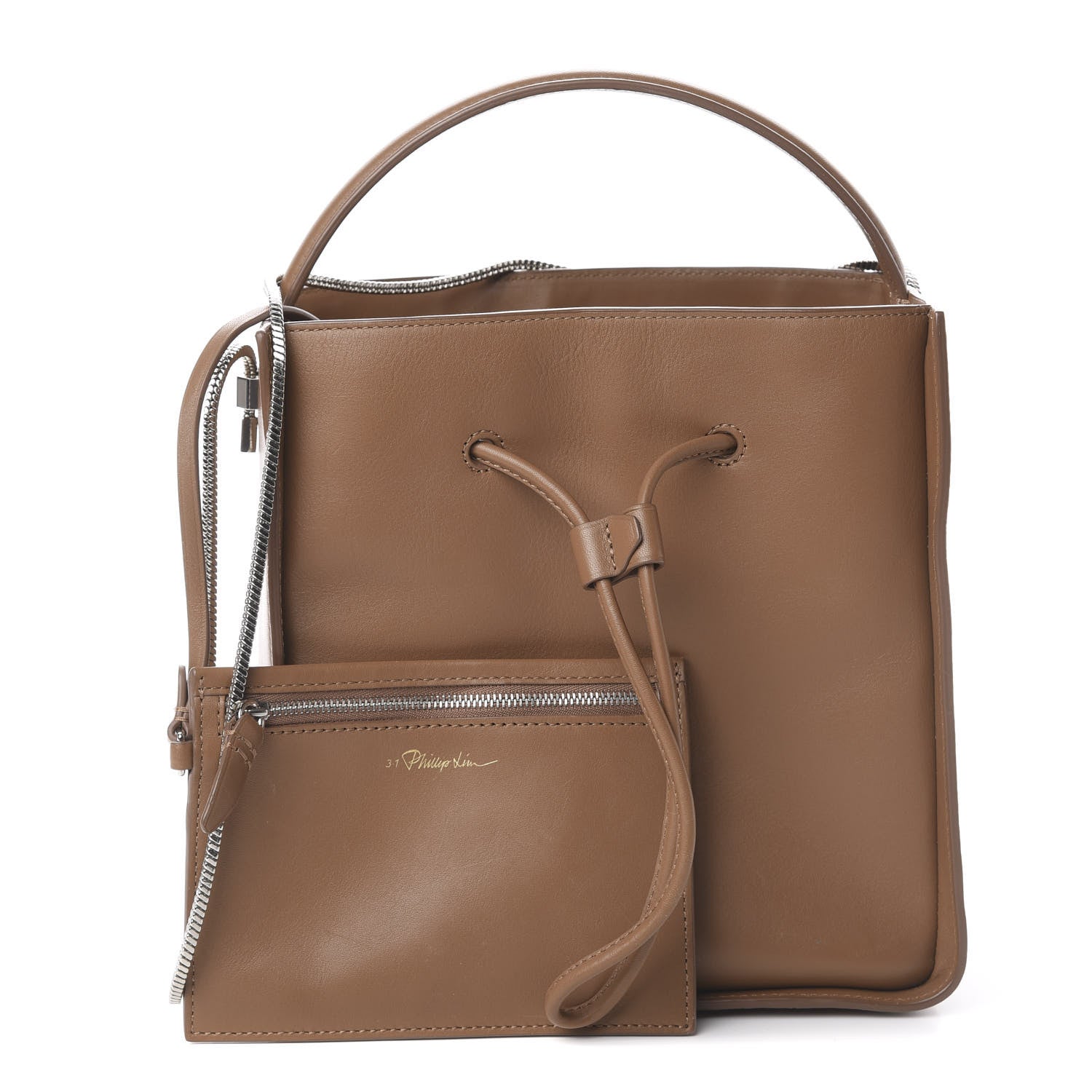 3.1 Phillip Lim 3.1 Smooth Calfskin Small Soleil Bucket Bag Cuoio 1 of 7