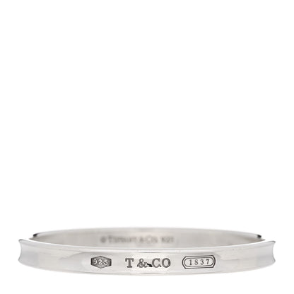 Tiffany Sterling Silver Narrow 1837 Bangle Bracelet 1 of 5