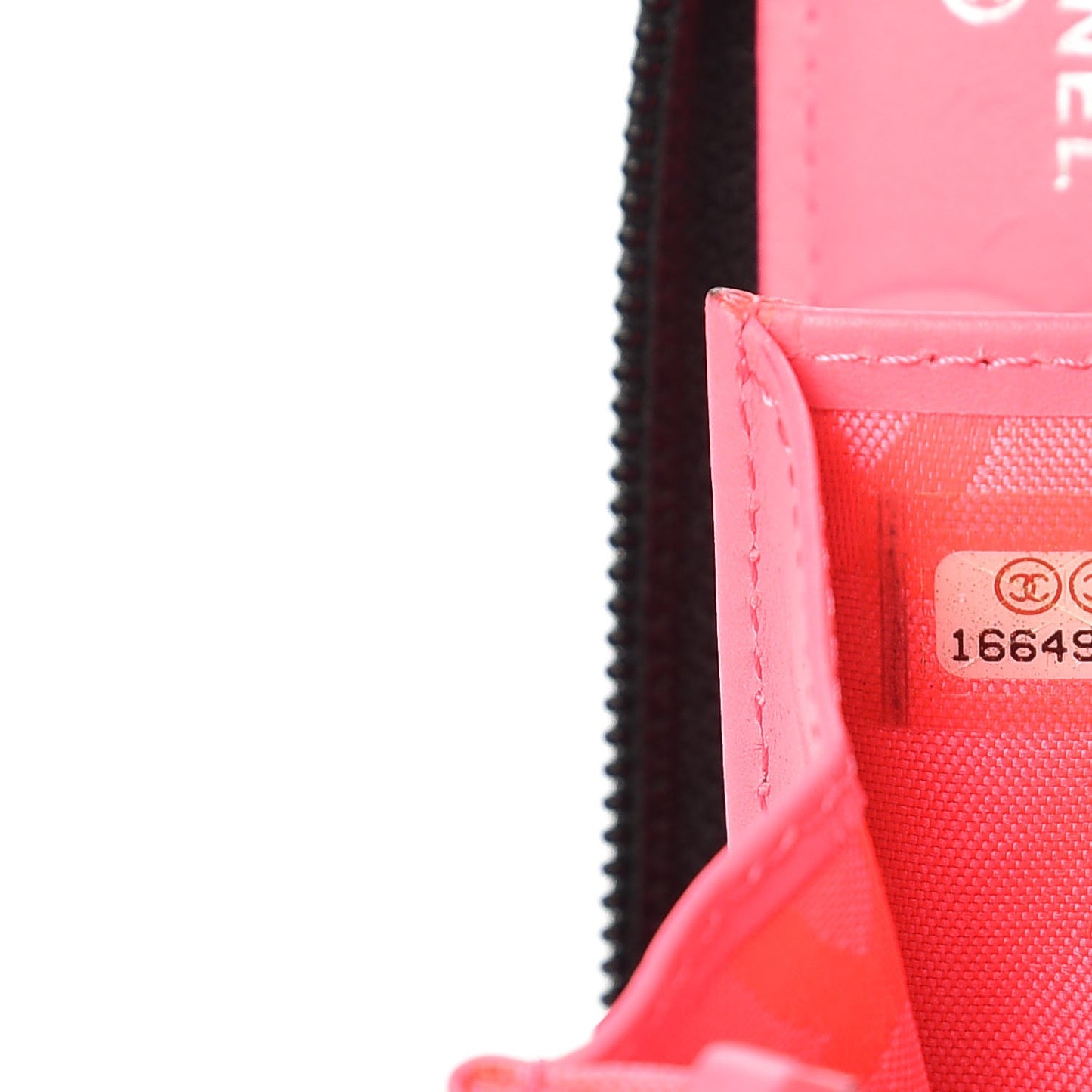 Calfskin Quilted Cambon Zip Around Organizer Wallet Black