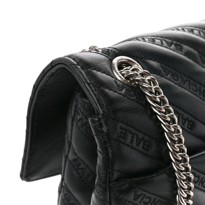 Balenciaga Calfskin Logo Matelasse Large BB Flap Chain Shoulder Bag Black 13 of 14