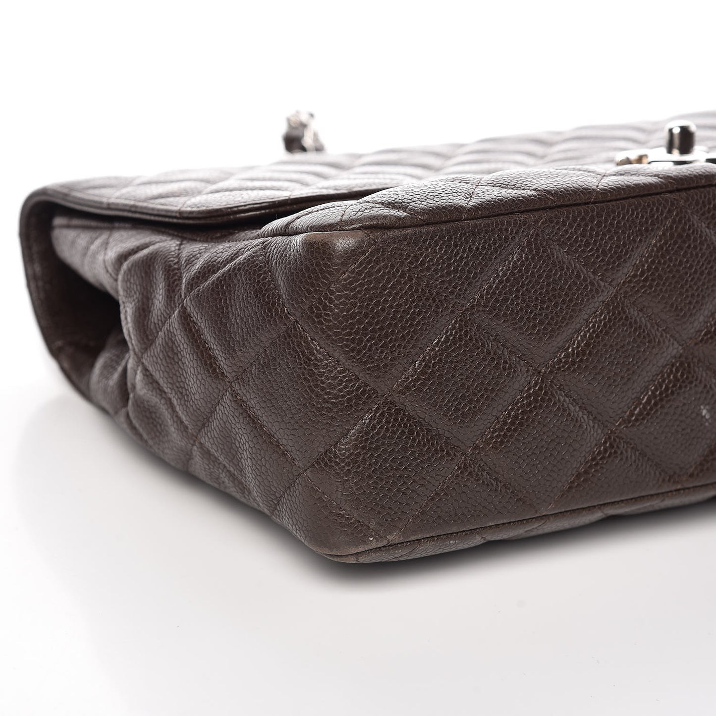 Caviar Quilted Jumbo Single Flap Brown