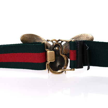 Gucci Web Queen Margaret Bee Belt 90 36 Red Green 3 of 4