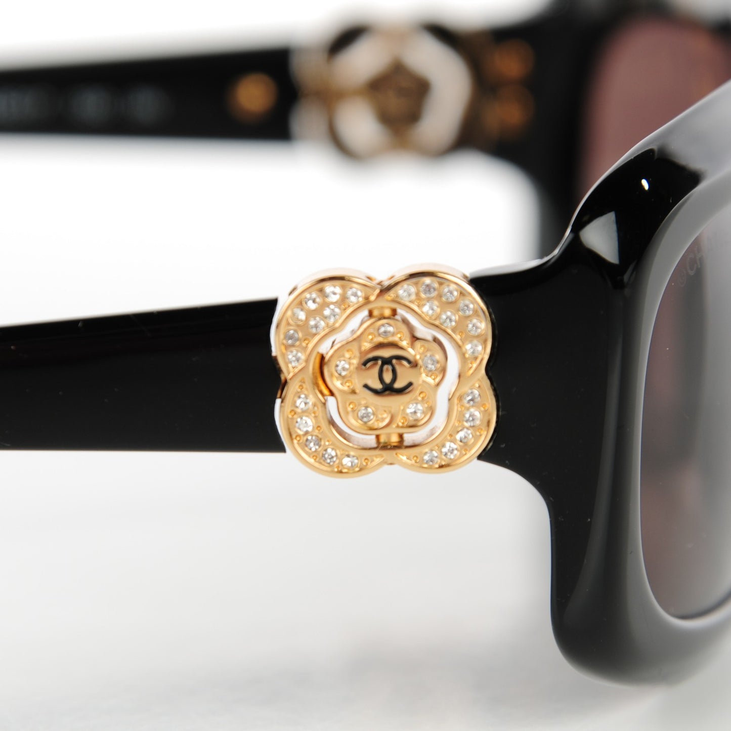 Crystal Camellia CC Sunglasses 5127-B Black