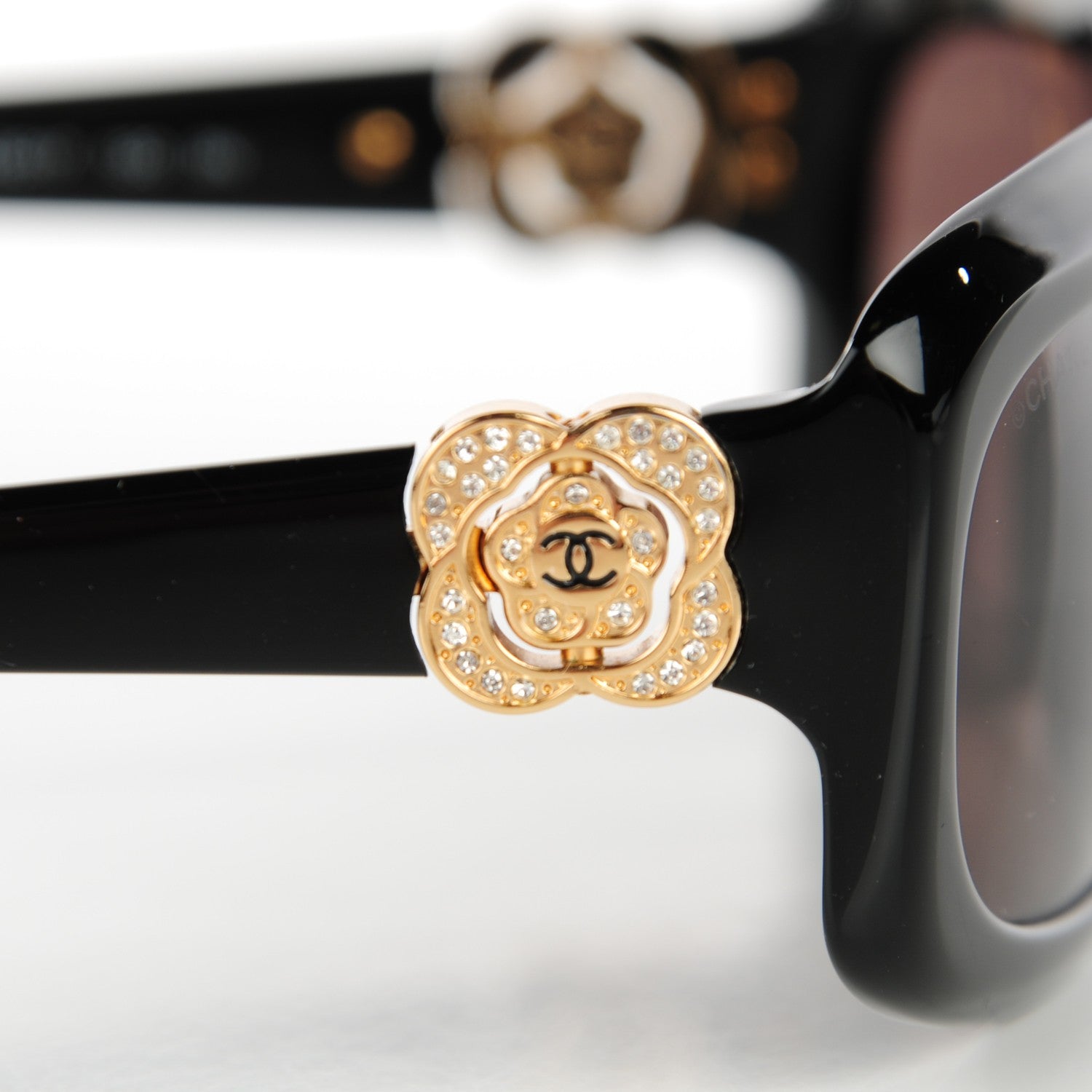 Chanel Crystal Camellia CC Sunglasses 5127-B Black 5 of 8