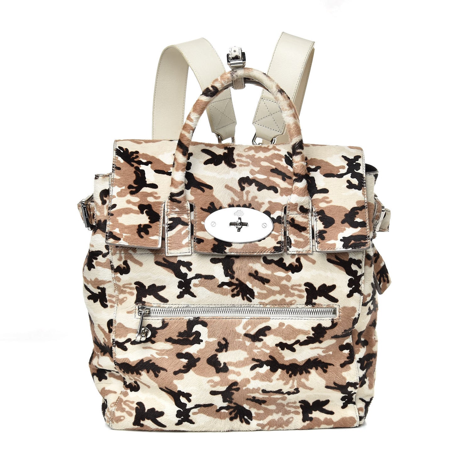 Calf Hair Camo Cara Delevingne Mini Backpack Beige