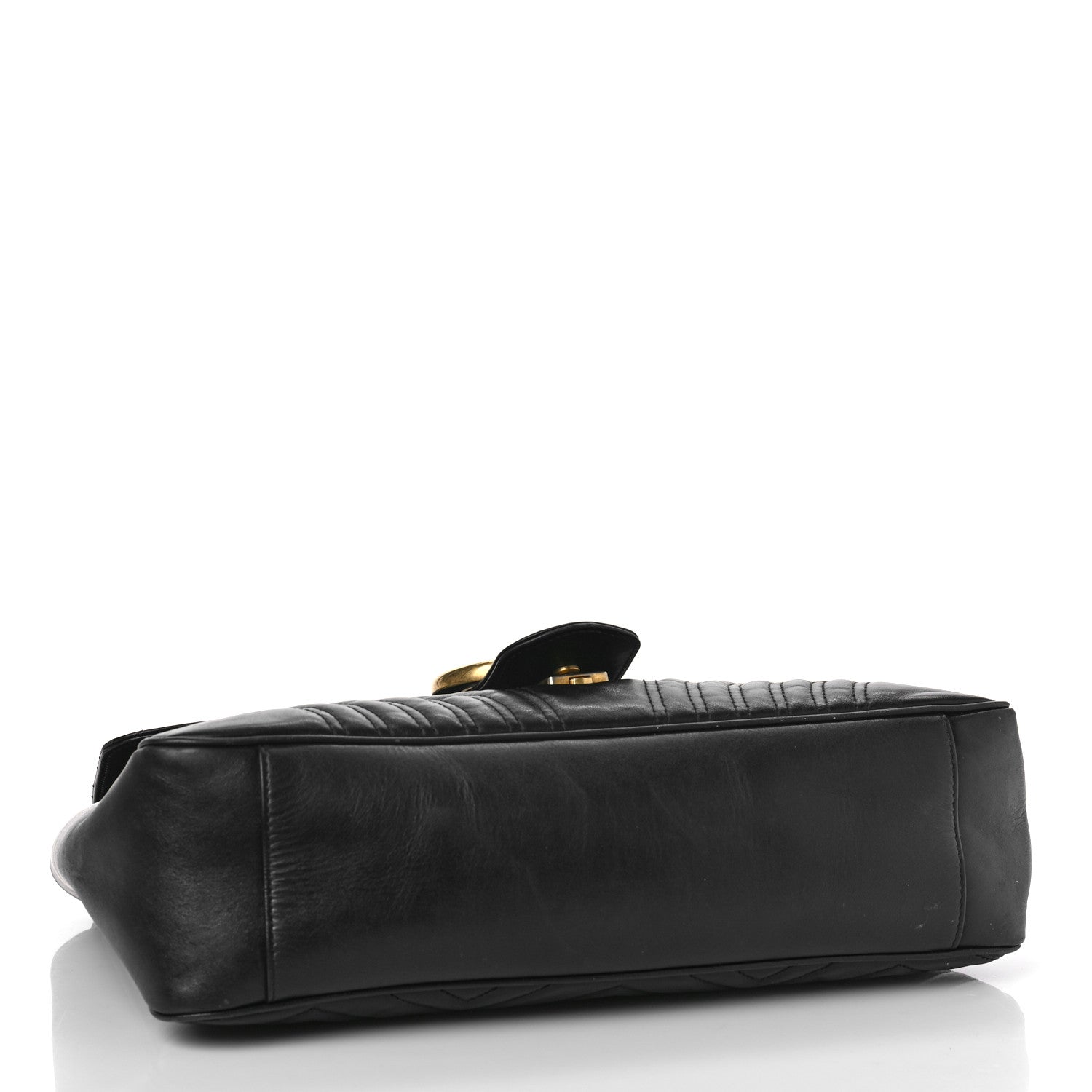 Gucci Calfskin Matelasse Large GG Marmont Shoulder Bag Black 4 of 16