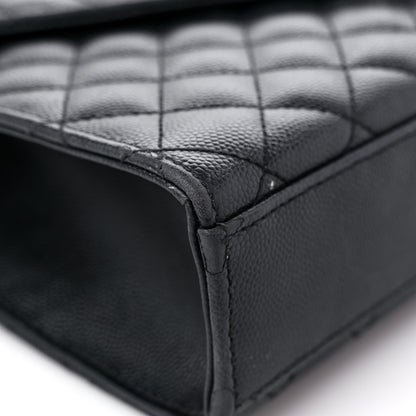 Saint Laurent Grain De Poudre Textured Mixed Matelasse Triquilt Medium Monogram Satchel Black 8 of 18