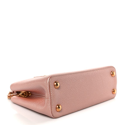Louis Vuitton Metallic Taurillon Capucines BB Pearly Pink 4 of 9