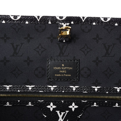 Louis Vuitton Monogram Giant Crafty Neverfull MM Creme Rouge Black 9 of 11