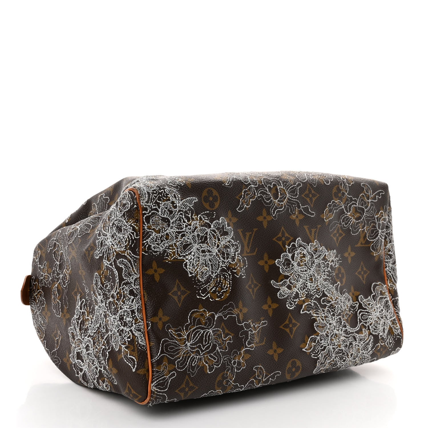 Louis Vuitton Monogram Dentelle Speedy 30 Silver 4 of 9