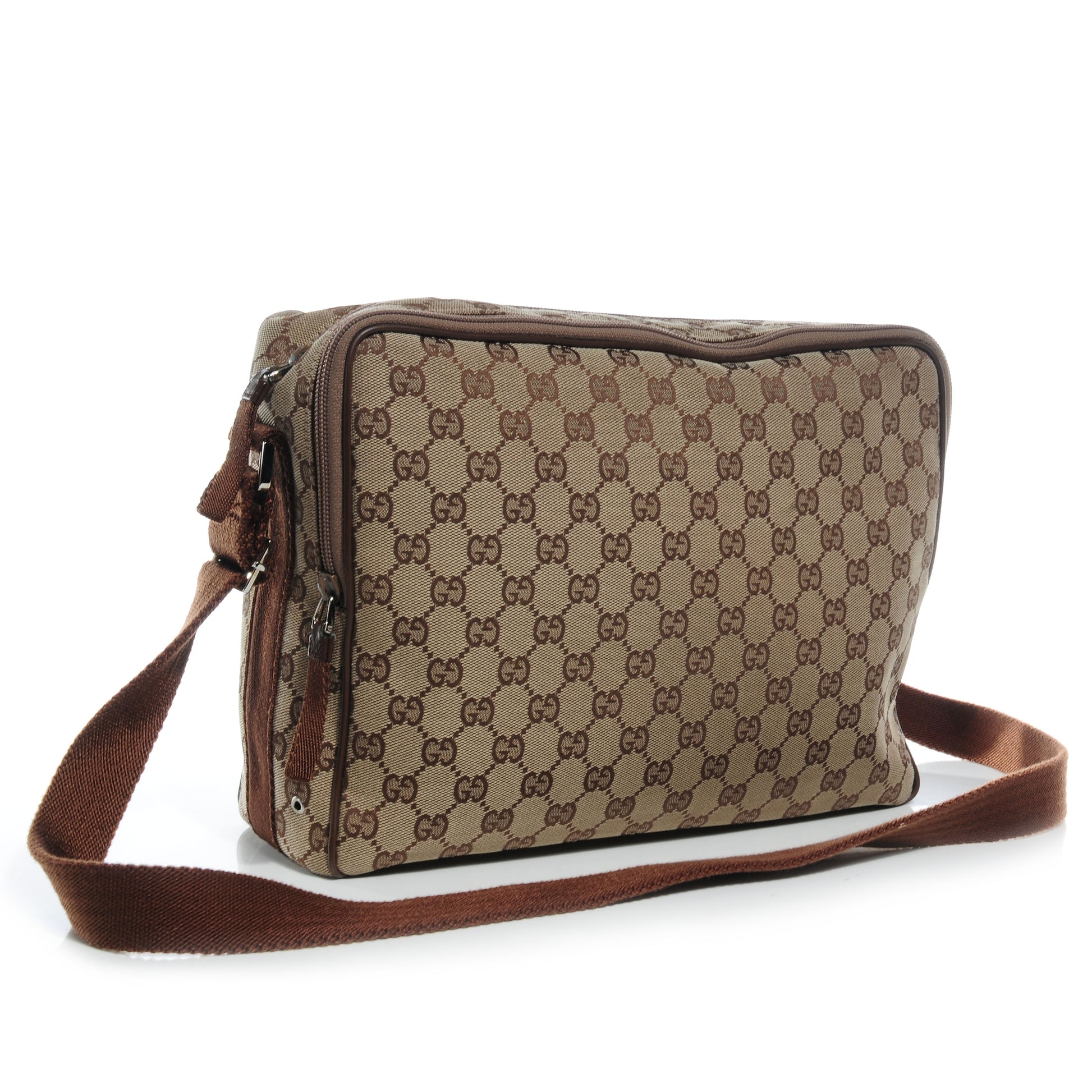Gucci Monogram GG Flight Crossbody Bag Brown 3 of 7