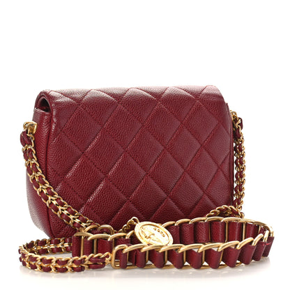 Chanel Caviar Quilted Mini Chain Soul Flap Burgundy 3 of 9