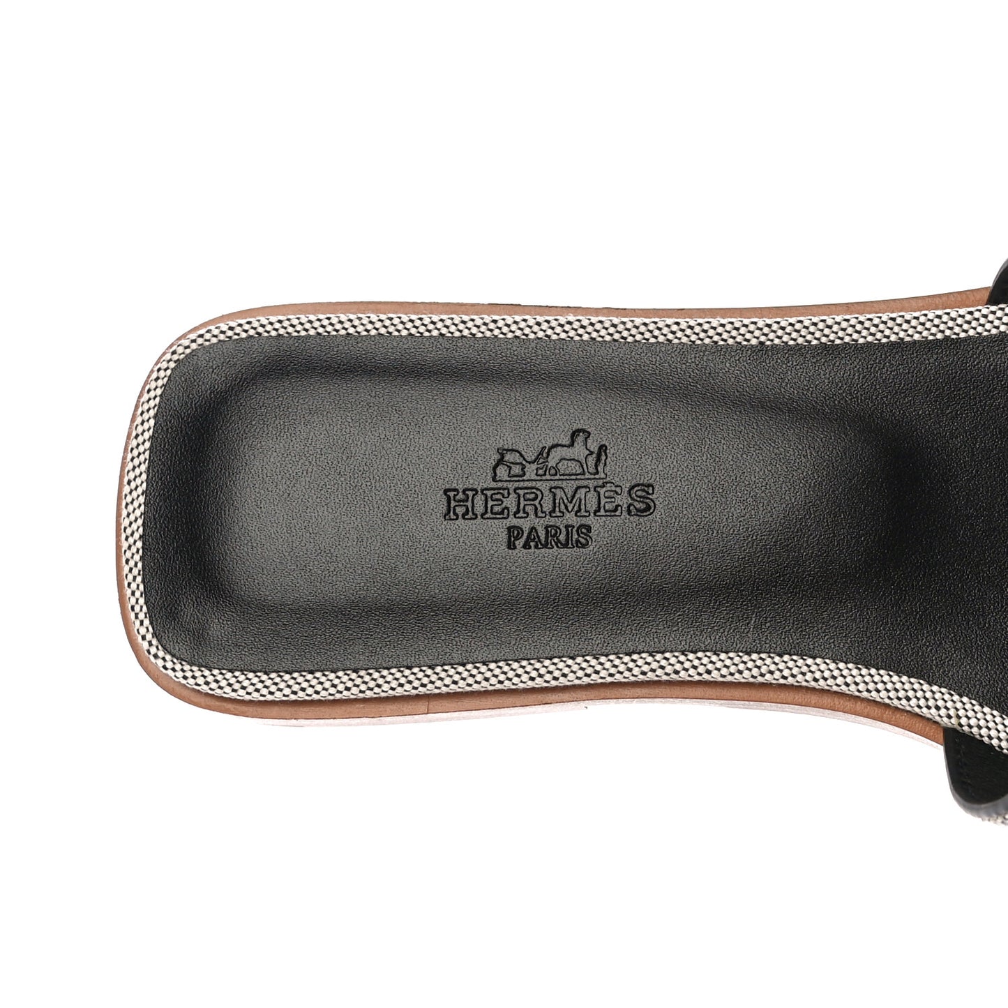 Calfskin Canvas Oran Sandals 37.5 Black