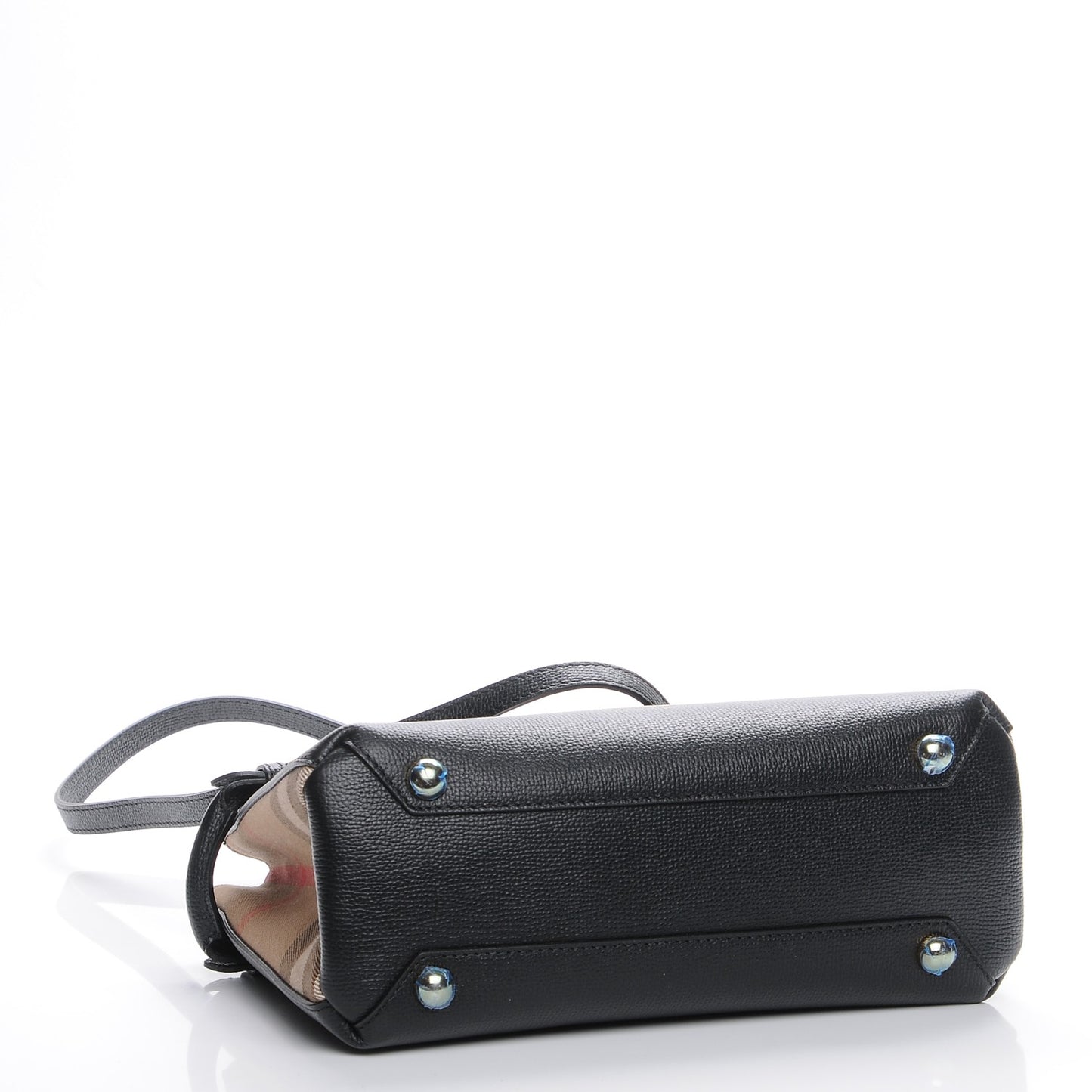 Derby Calfskin House Check Small Banner Tote Black