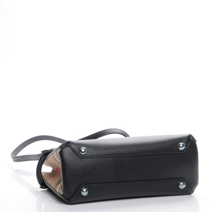 Burberry Derby Calfskin House Check Small Banner Tote Black 5 of 9