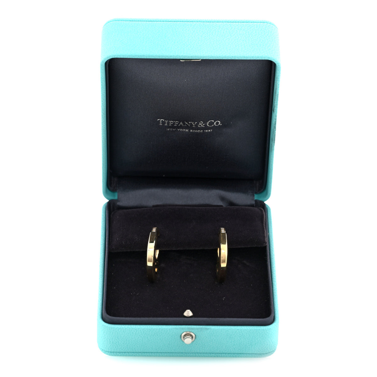 18K Yellow Gold Diamond Medium Lock Earrings