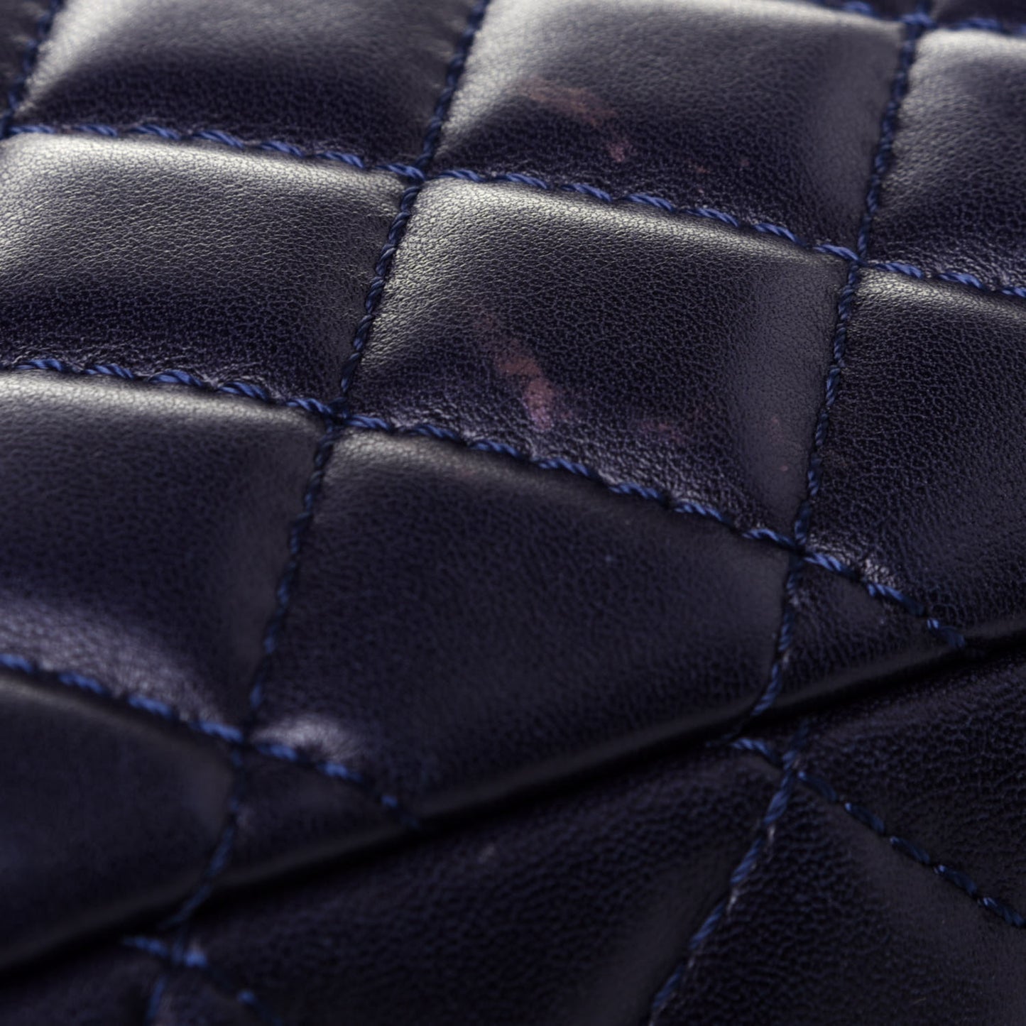 Lambskin Quilted Medium Camera Case Dark Navy Blue
