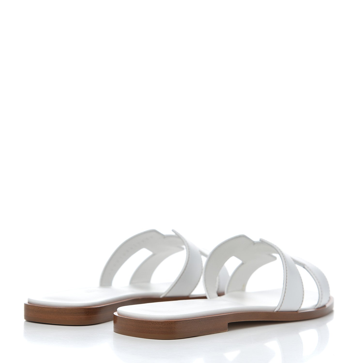 Hermes Box Calfskin Oran Sandals 36.5 White 5 of 9