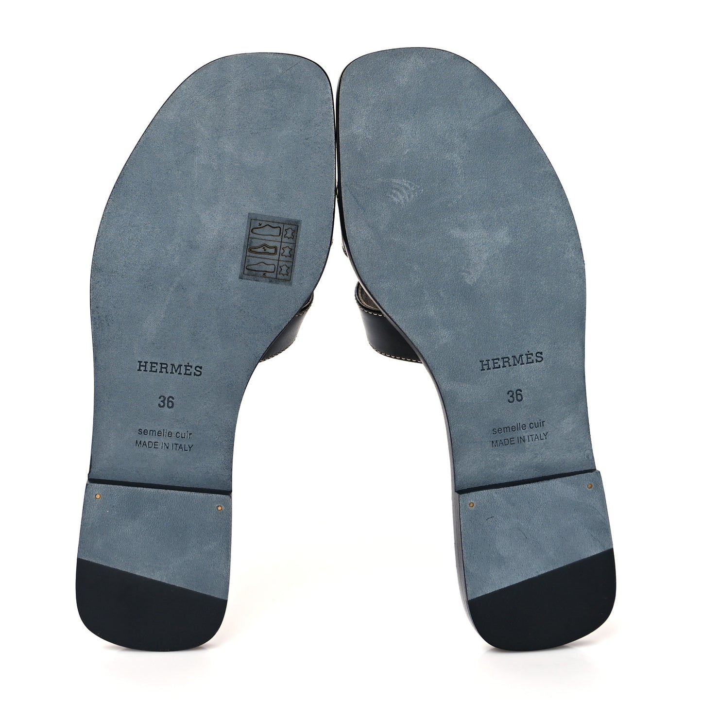 Box Calfskin Oran Sandals 36 Black
