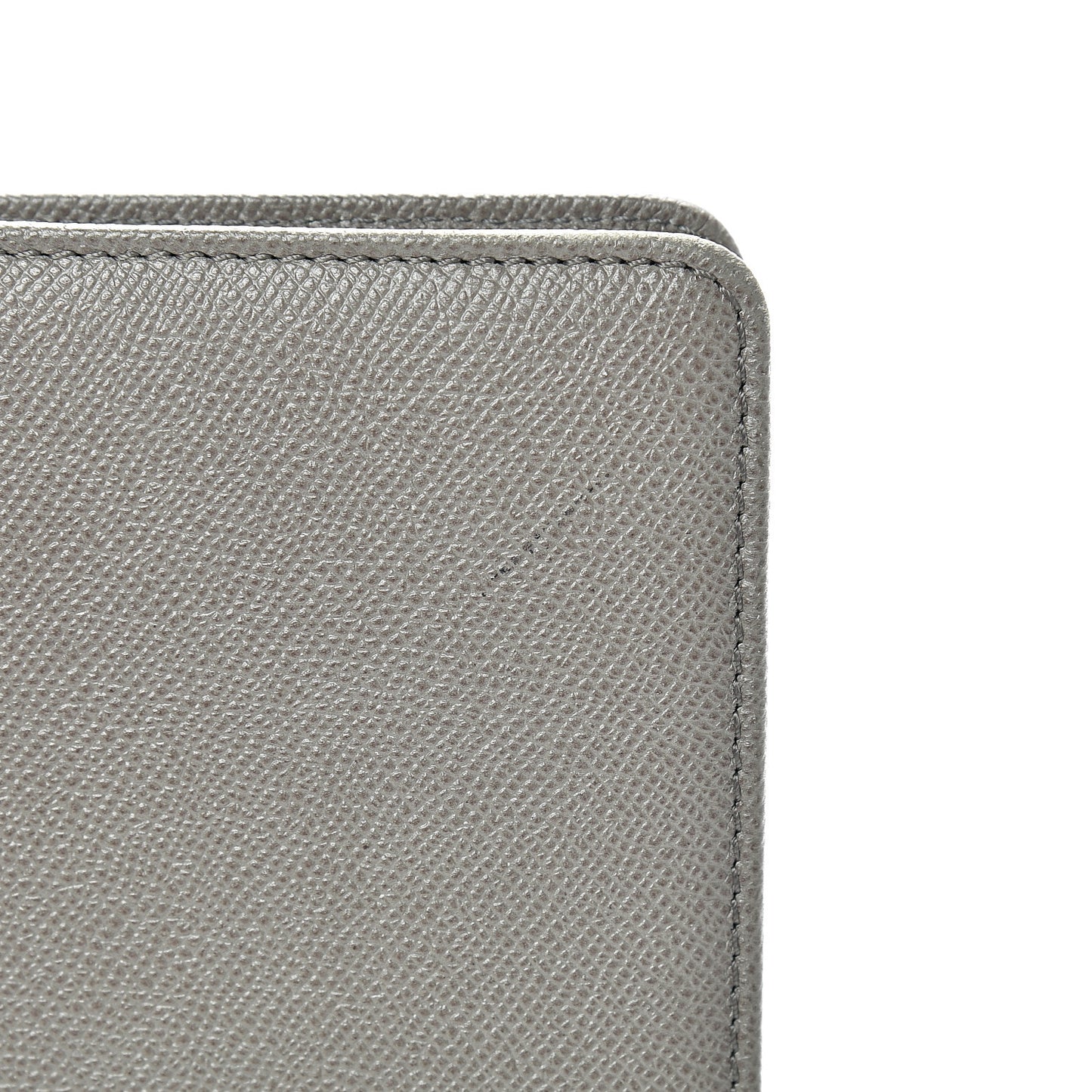 Grainy Calfskin Zip Around Organizer Grey
