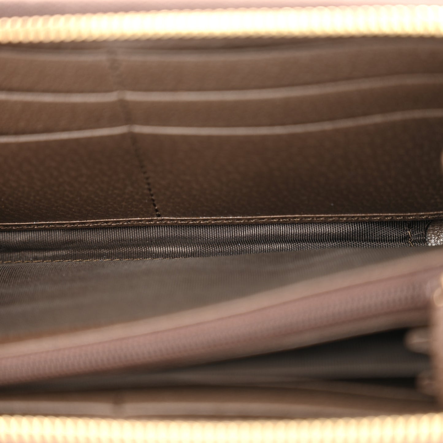 GG Supreme Monogram Web Ophidia Zip Around Wallet Brown