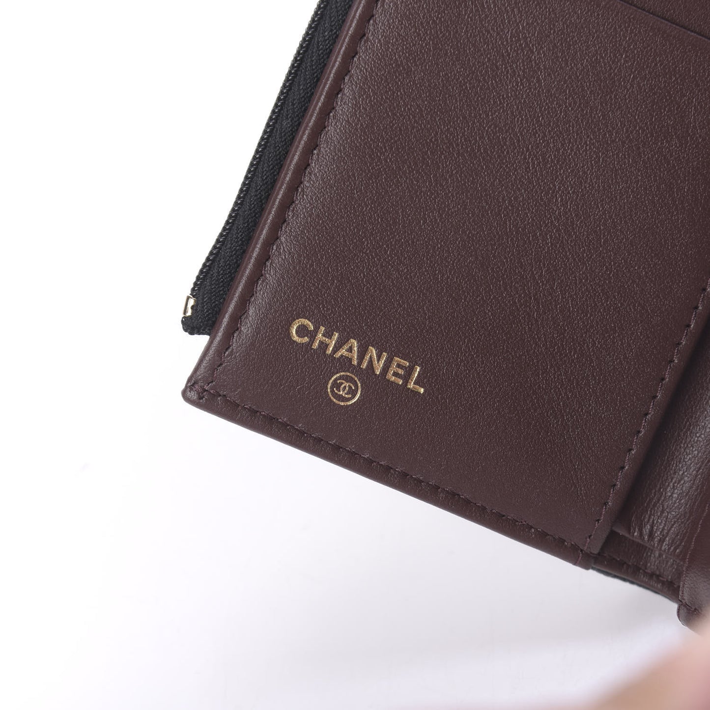 Caviar Quilted Compact Flap Wallet Black