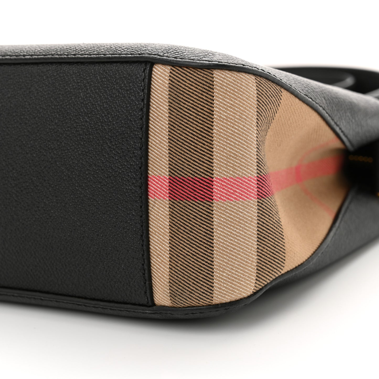 Soft Grain Calfskin House Check Small Helmsley Crossbody Black