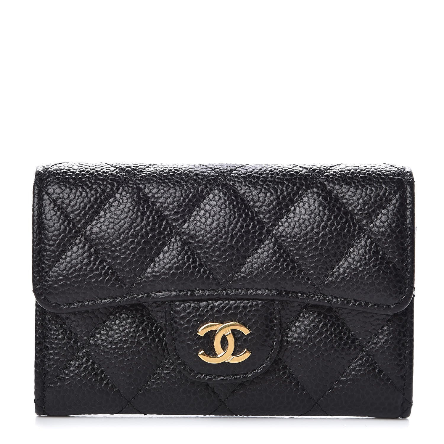 Chanel Caviar Quilted Flap Card Holder Black 1 of 9