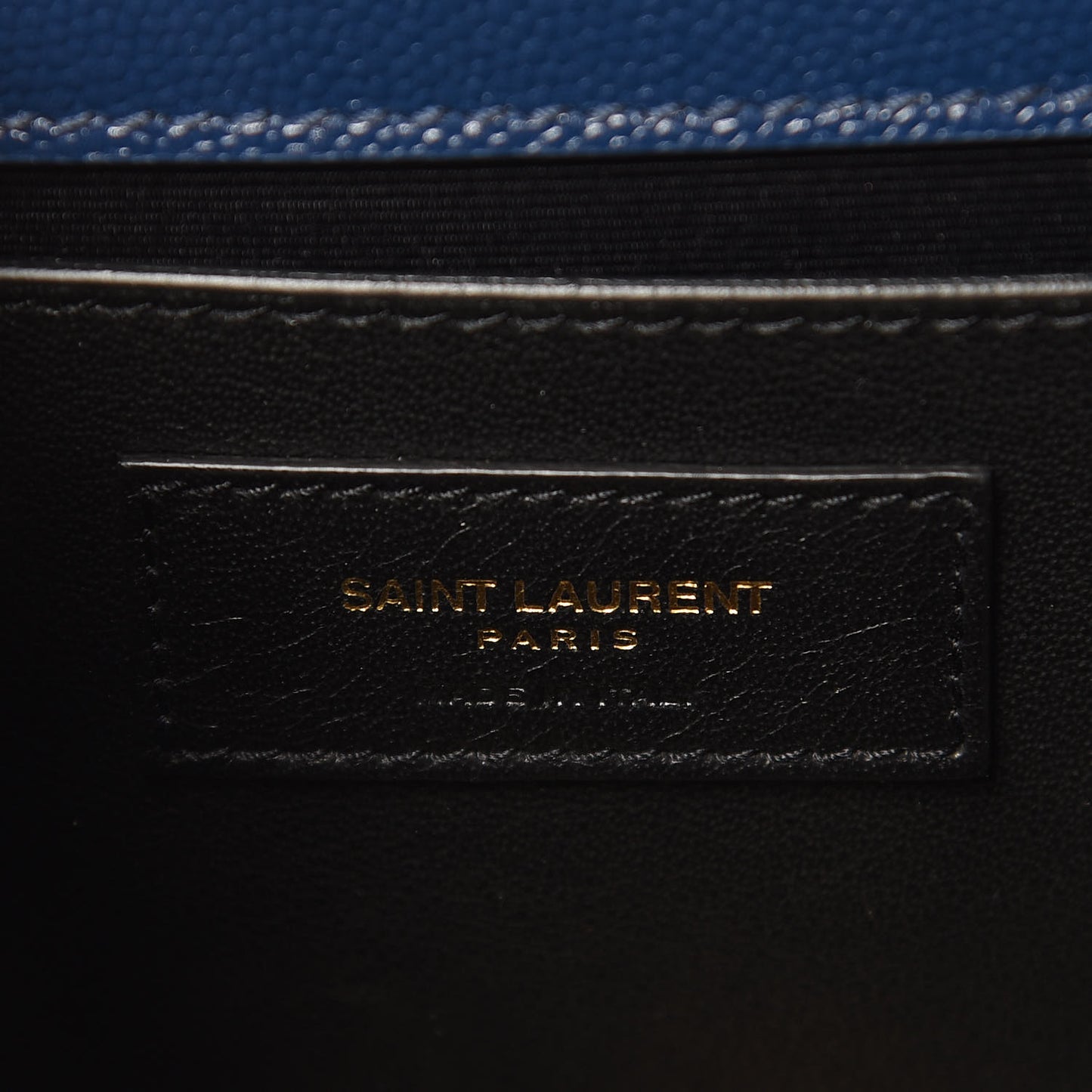 Grain De Poudre Medium Classic Monogram Kate Satchel Denim Blue
