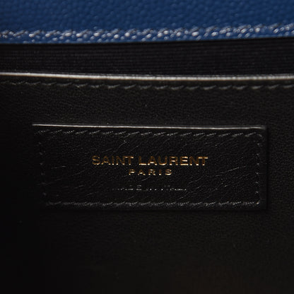 Saint Laurent Grain De Poudre Medium Classic Monogram Kate Satchel Denim Blue 6 of 10