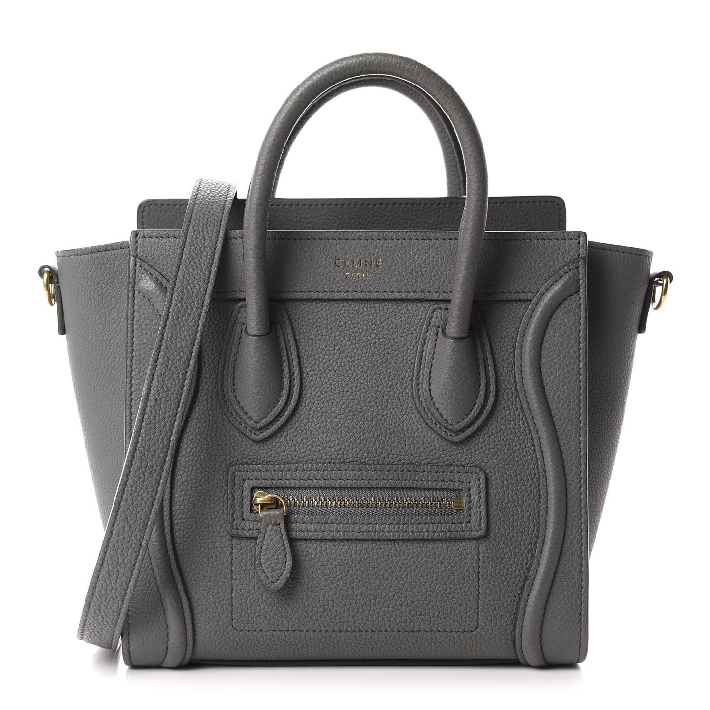Baby Drummed Calfskin Nano Luggage Kohl