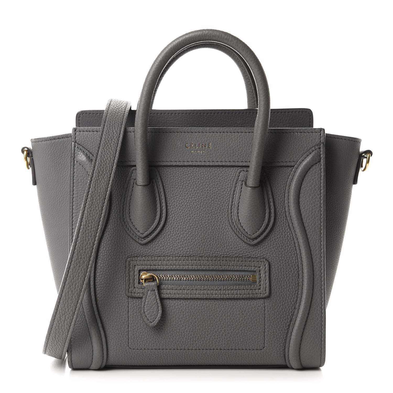 Celine Baby Drummed Calfskin Nano Luggage Kohl 1 of 9